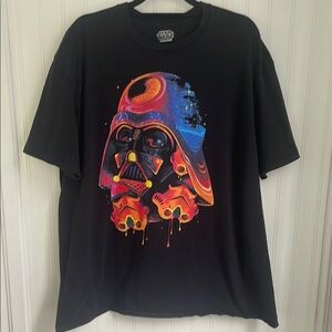 Star Wars Darth Vader Colorful Psychedelic Dripping Black T Shirt See‎ Measures